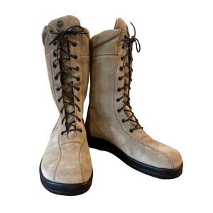 Vintage-Inspired Footprints by Birkenstock Tan Combat Moto Boots Size 41 (US 10)